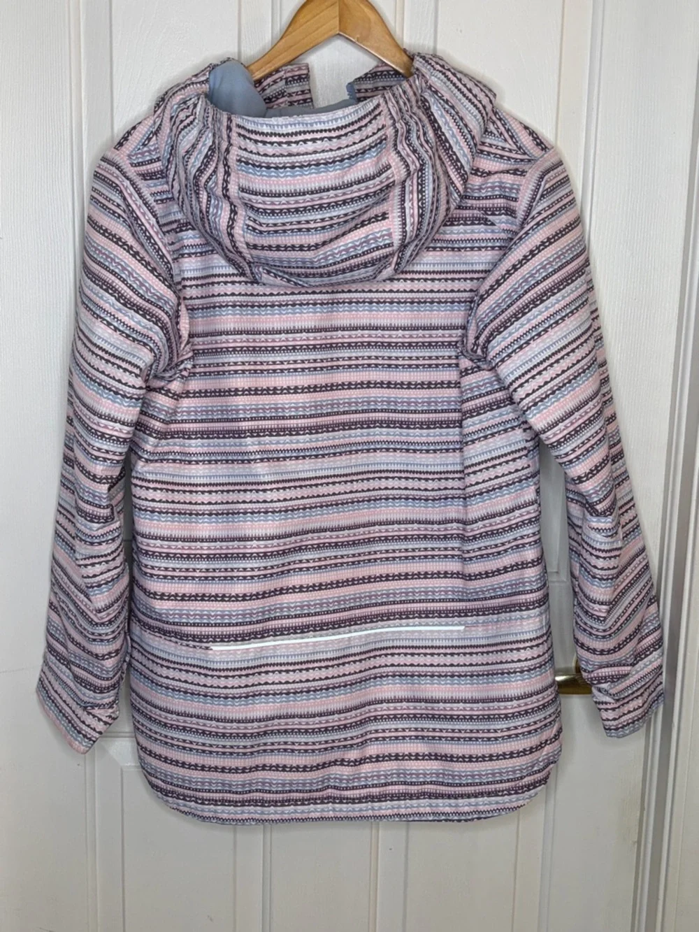 Columbia Girls XL Omni-Heat Hooded Jacket Pink Purple Stripe OutGrown Puffer